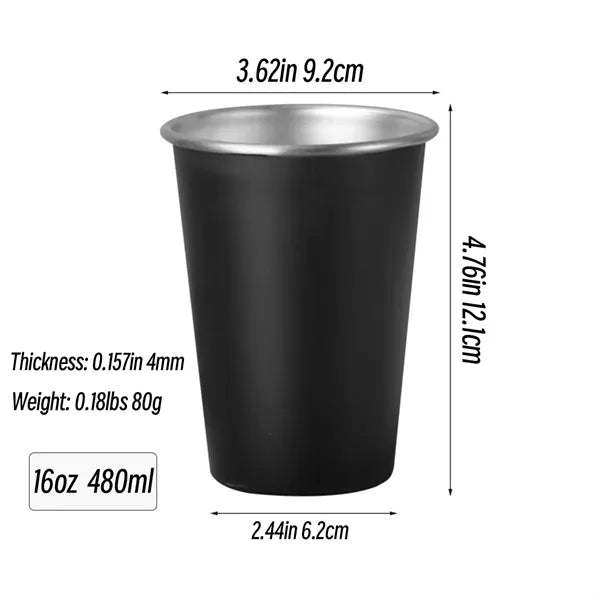 16Oz Stainless Steel Metal Cups