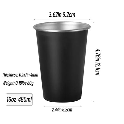 16Oz Stainless Steel Metal Cups