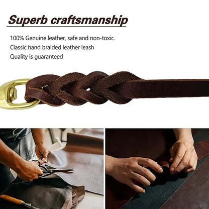 Leather Braided Dog Leash