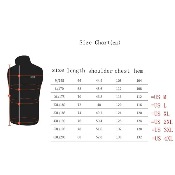 Unisex Heated Vest Jacket Coat 26 Heating Zones