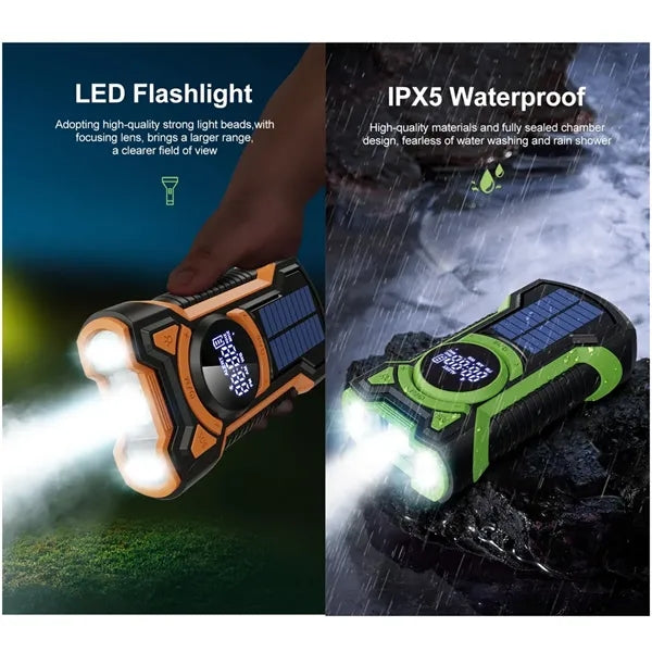 Solar Powerbank Emergency Radio Hand Crank Flashlight