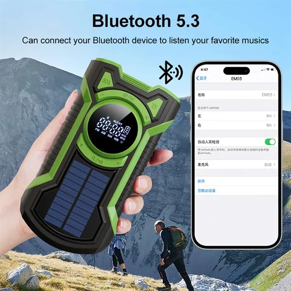 Solar Powerbank Emergency Radio Hand Crank Flashlight