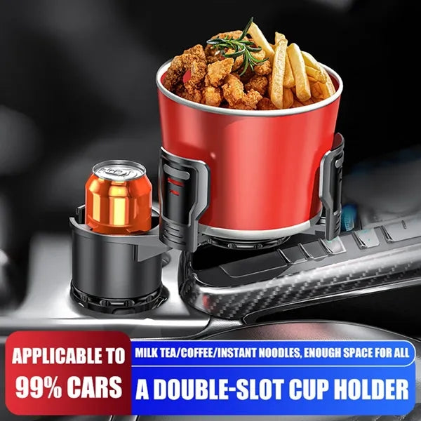 Car Cup Holder Expander 2 in 1 Adjustable Base with Lock