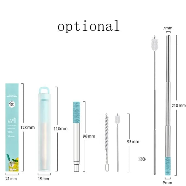 Telescopic Straws Stainless Steel with with Case