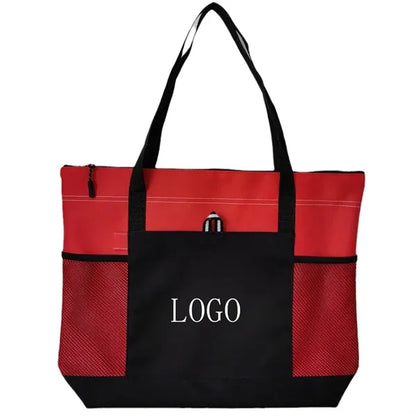 Oxford Tote Bag with Lining Zipper Beach Handbags