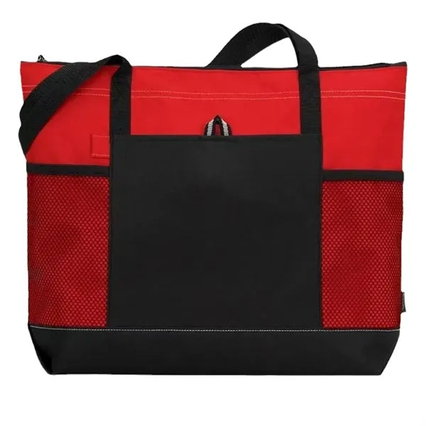 Oxford Tote Bag with Lining Zipper Beach Handbags