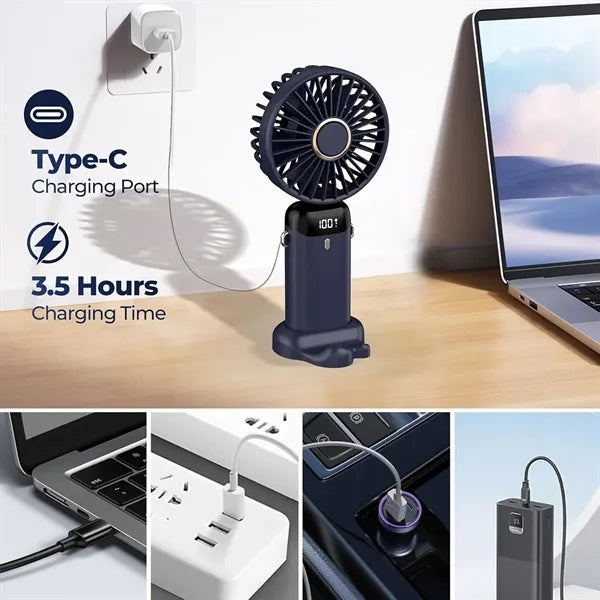 5 in 1 Rechargeable Portable Handheld Fan