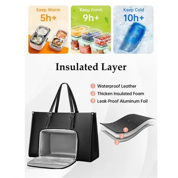 15.6 Inch Laptop Commuter Tote Insulated Lunch Bag