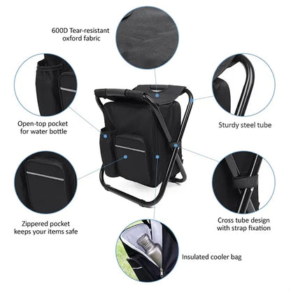 3 in 1 Folding Chair Cooler Backpack