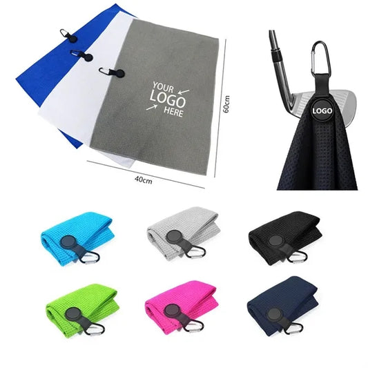 Customized Microfiber Magnetic Golf Towel With Carabiner
