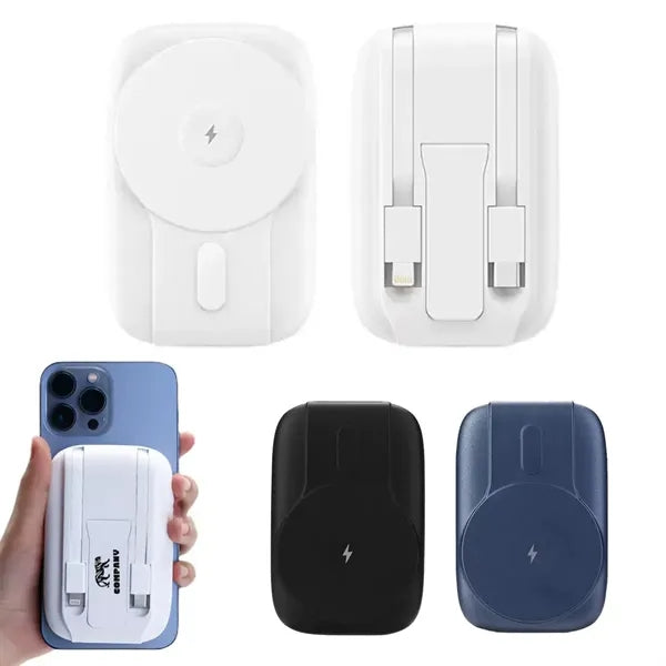 15w Magnetic Charging Wireless Power Bank with Stand