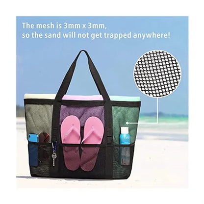 Large Foldable Mesh Beach Swimming Tote Bag