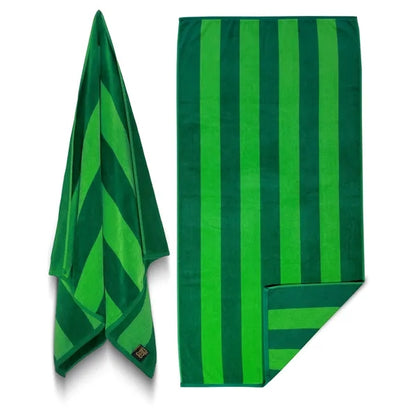 30x60 Beach Towels Cotton Velour Two Tone Cabana Stripe