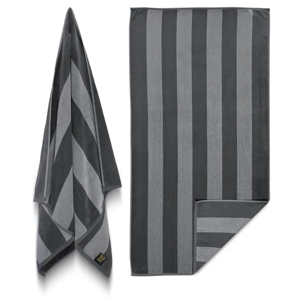 30x60 Beach Towels Cotton Velour Two Tone Cabana Stripe