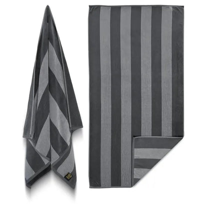 30x60 Beach Towels Cotton Velour Two Tone Cabana Stripe