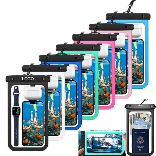10" Waterproof Phone Pouch Passport Dry Bag with Lanyard