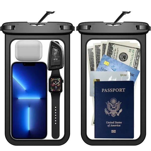 10" Waterproof Phone Pouch Passport Dry Bag with Lanyard