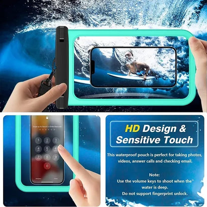 10" Waterproof Phone Pouch Passport Dry Bag with Lanyard
