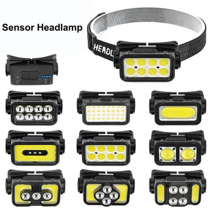 Rechargeable Headlight with White Red Light