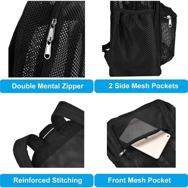 Heavy Duty Semi-Transparent Mesh Backpack
