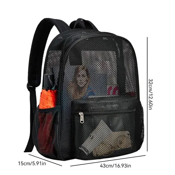 Heavy Duty Semi-Transparent Mesh Backpack