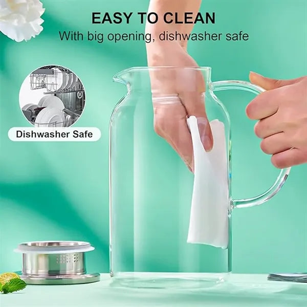 67oz Heat Resistant Glass Pitcher W/ Lid