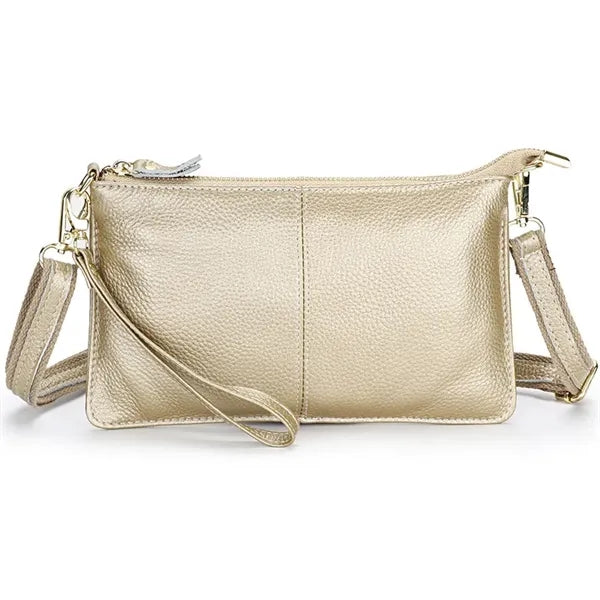 Leather Wristlet Clutch Bag