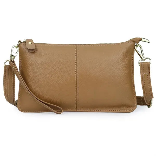 Leather Wristlet Clutch Bag