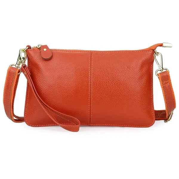 Leather Wristlet Clutch Bag