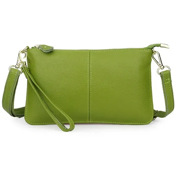 Leather Wristlet Clutch Bag