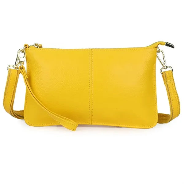 Leather Wristlet Clutch Bag