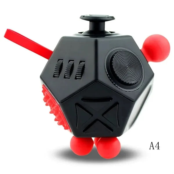 12-Side Fidget Toys Cube Relieves Stress with Strap