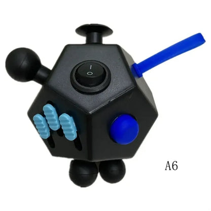 12-Side Fidget Toys Cube Relieves Stress with Strap