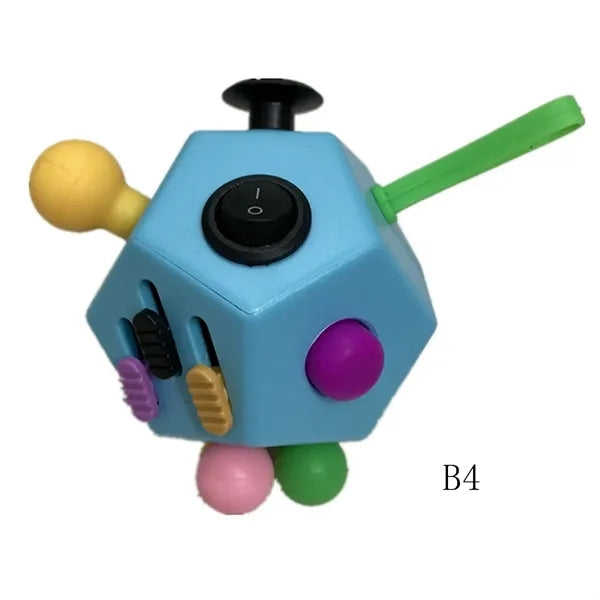 12-Side Fidget Toys Cube Relieves Stress with Strap