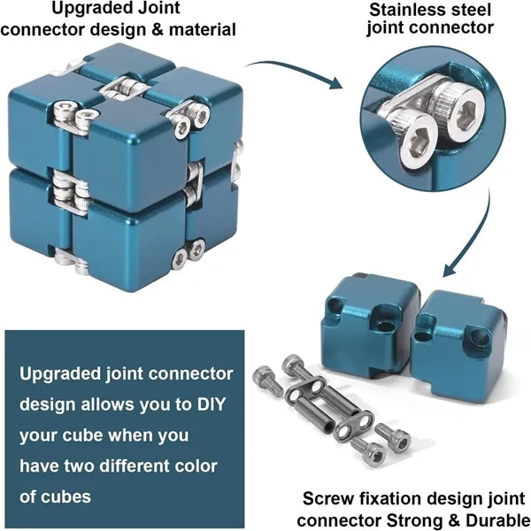 Aluminum Alloy Metal Infinity Cube Sensory Fidget Toy