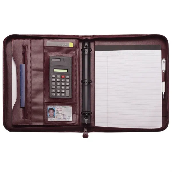 Office Binder 3-Ring Zip Portfolio