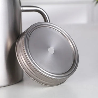16 Oz Double Wall Insulated Mason Jar with Handle  Lid Straw