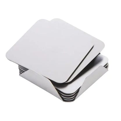 6 Piece Stainless Steel Coaster Set with Stand