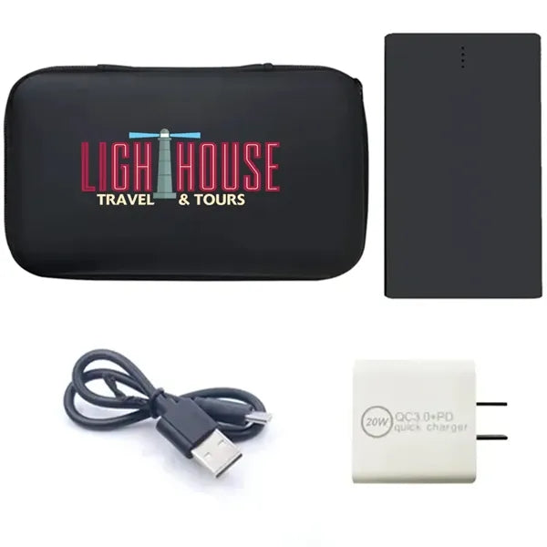 20w Charger and 4000 mAH Slim Card Power Bank Set