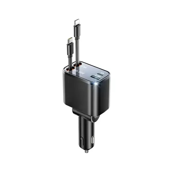 4 in 1 Fast Charging 69W Retractable Car Charger