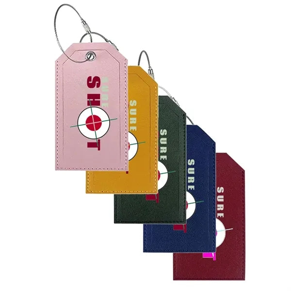 Leather Travel Luggage Tag For Suitcase