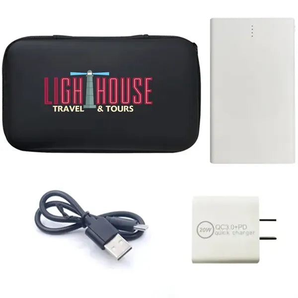 20w Charger and 4000 mAH Slim Card Power Bank Set