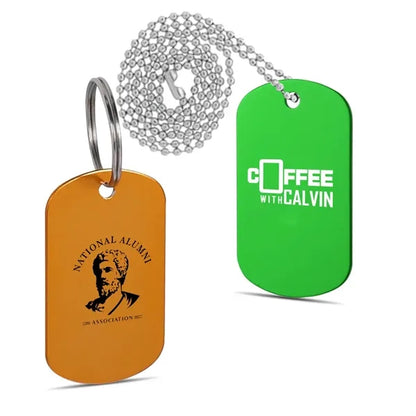 Engraved Metal Dog Tag Keychain