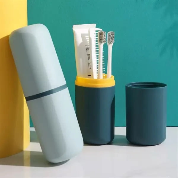 Portable Travel Toothbrush Holder Cup With Storage Case Lid
