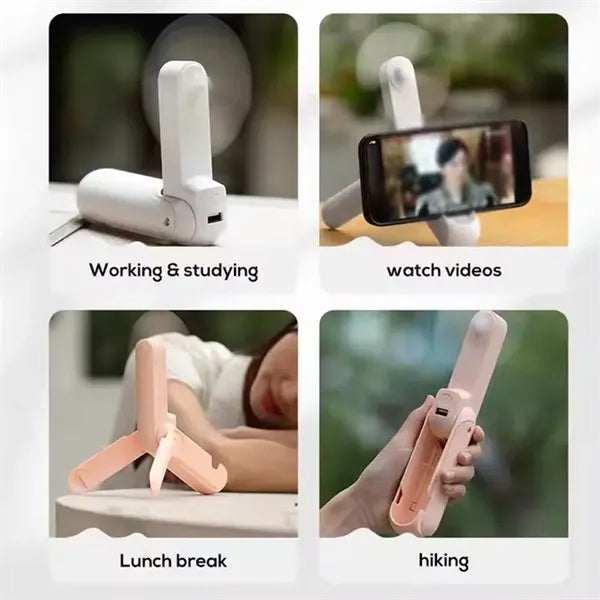 Foldable Mini Fan with Power Bank