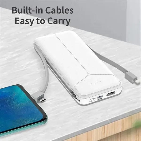 10000mAh Power Bank with Built In Plug