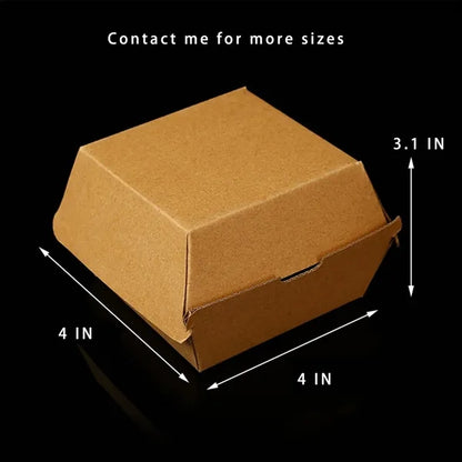 Custom Disposable Kraft Paper Burger Box