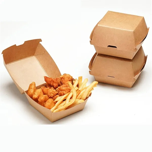Custom Disposable Kraft Paper Burger Box