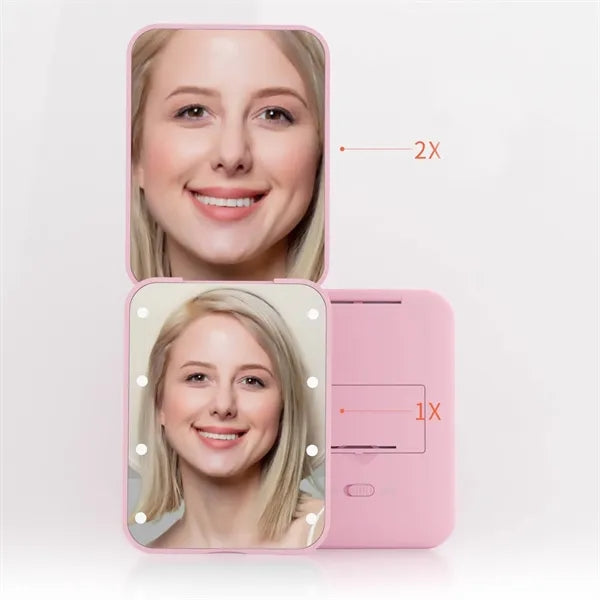 LED 1X/3X Magnification Foldable Pocket Mirror