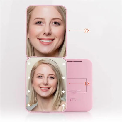 LED 1X/3X Magnification Foldable Pocket Mirror